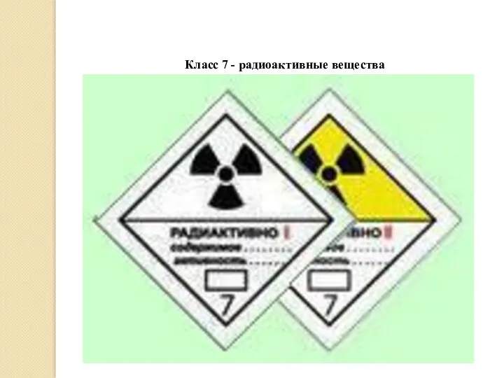 Класс 7 - радиоактивные вещества