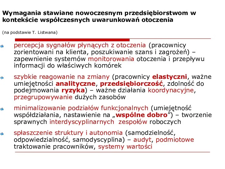 Wymagania stawiane nowoczesnym przedsiębiorstwom w kontekście współczesnych uwarunkowań otoczenia (na