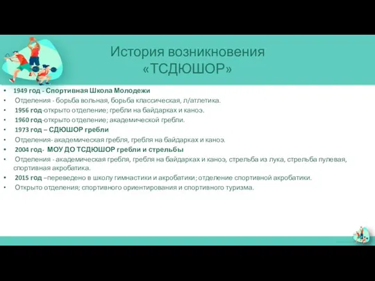 История возникновения «ТСДЮШОР» 1949 год - Спортивная Школа Молодежи Отделения