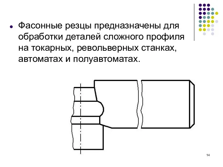 Фасонные резцы предназначены для обработки деталей сложного профиля на токарных, револьверных станках, автоматах и полуавтоматах.