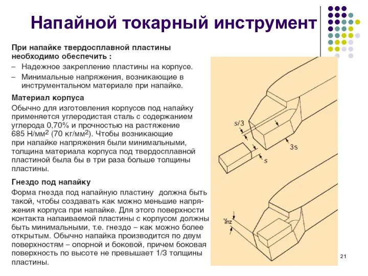 Напайной токарный инструмент