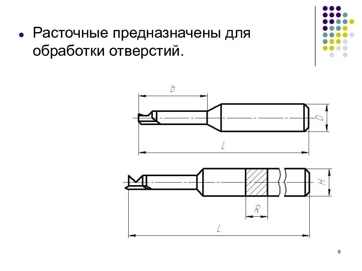 Расточные предназначены для обработки отверстий.