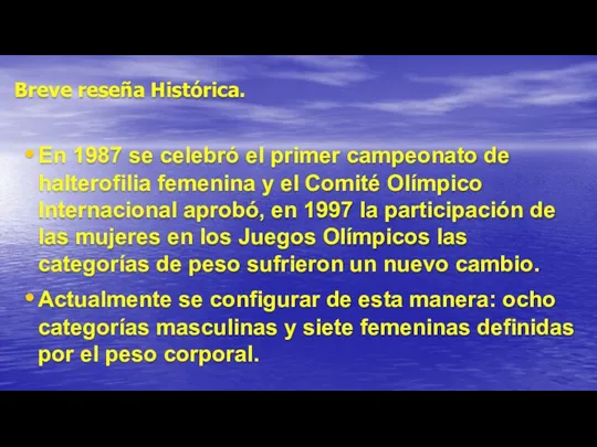 Breve reseña Histórica. En 1987 se celebró el primer campeonato