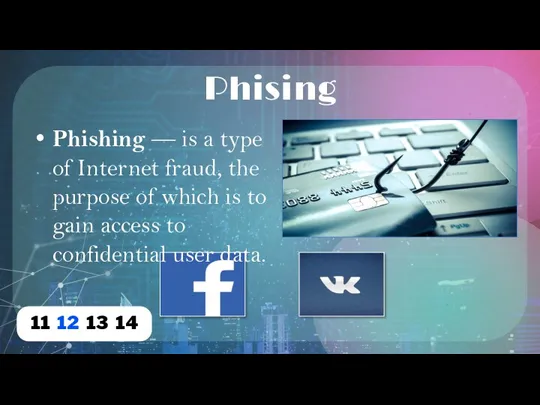 11 12 13 14 Phising Phishing — is a type