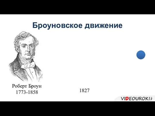 Броуновское движение Роберт Броун 1773-1858 1827