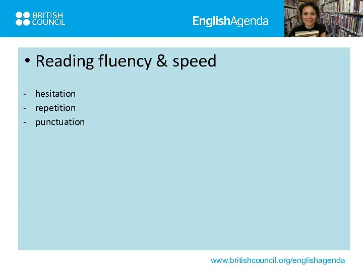 Reading fluency & speed hesitation repetition punctuation