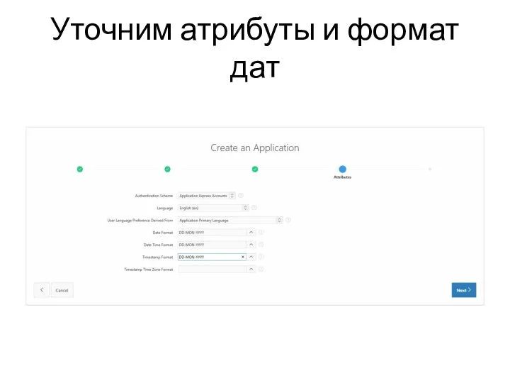 Уточним атрибуты и формат дат