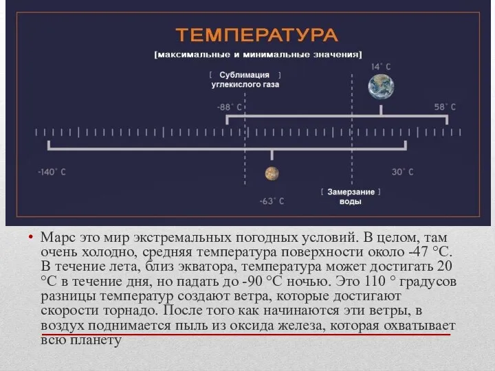 Марс это мир экстремальных погодных условий. В целом, там очень