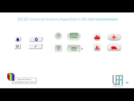 2D/3D Universal buttons-hyperlinks с 2D-пиктограммами 2D UBHL 3D tablets pills