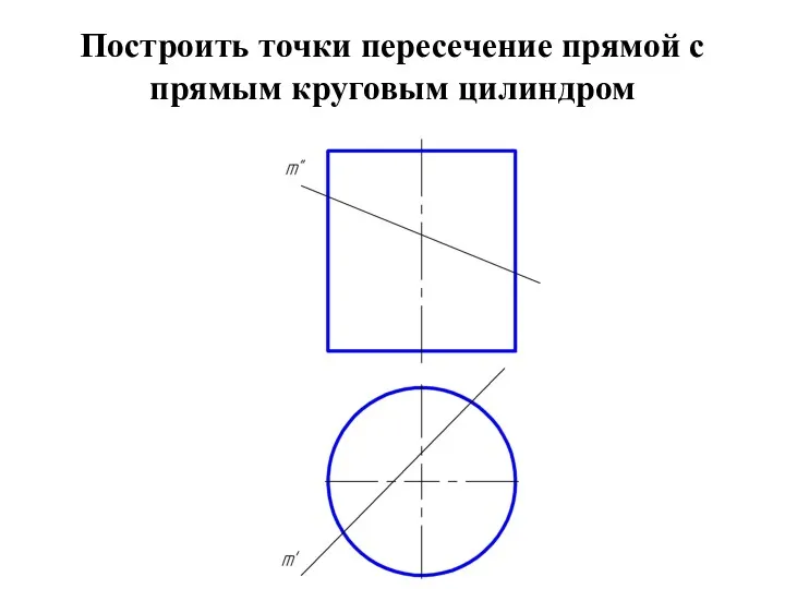 Построить точки пересечение прямой с прямым круговым цилиндром