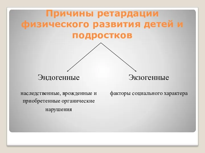 Причины ретардации физического развития детей и подростков