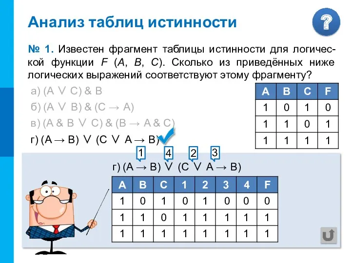 а) (A ∨ С) & В б) (A ∨ В)