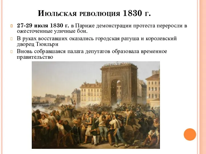 Июльская революция 1830 г. 27-29 июля 1830 г. в Париже