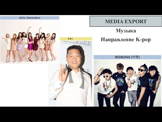 MEDIA EXPORT Музыка Направление K-pop