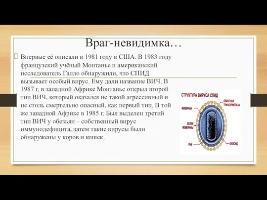 Враг-невидимка… Впервые её описали в 1981 году в США. В 1983 году французский