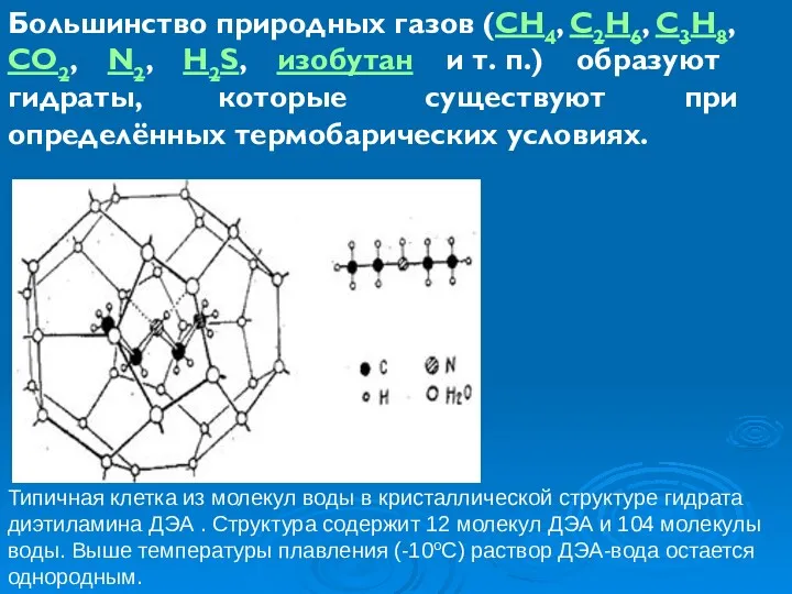 Большинство природных газов (CH4, C2H6, C3H8, CO2, N2, H2S, изобутан