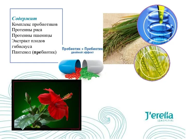 Содержит Комплекс пробиотиков Протеины риса Протеины пшеницы Экстракт плодов гибискуса Пантенол (пребиотик)