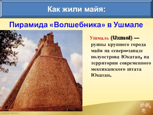 Как жили майя: Пирамида «Волшебника» в Ушмале Ушмаль (Uxmal) —