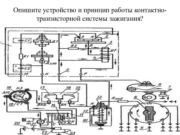 Опишите устройство и принцип работы контактно-транзисторной системы зажигания?