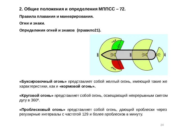 2. Общие положения и определения МППСС – 72. Правила плавания