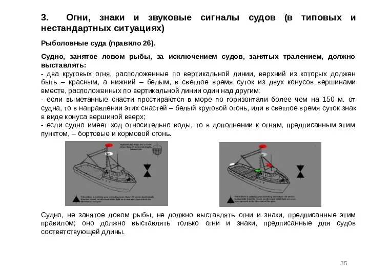 3. Огни, знаки и звуковые сигналы судов (в типовых и