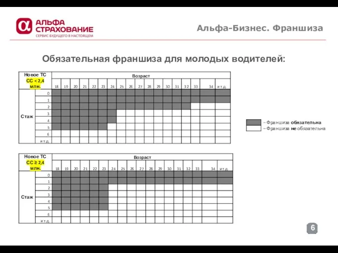 Обязательная франшиза для молодых водителей: Альфа-Бизнес. Франшиза