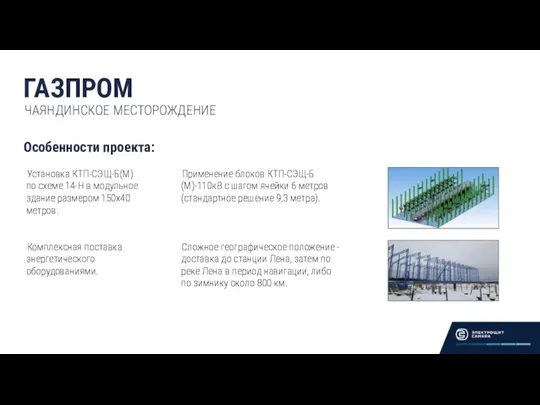 ГАЗПРОМ ЧАЯНДИНСКОЕ МЕСТОРОЖДЕНИЕ Установка КТП-СЭЩ-Б(М) по схеме 14-Н в модульное