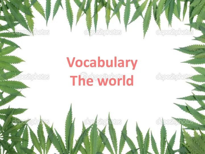 Vocabulary The world