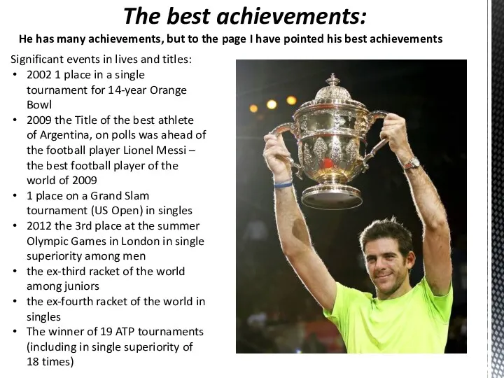 The best achievements: Significant events in lives and titles: 2002