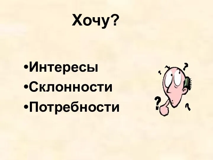 Хочу? Интересы Склонности Потребности