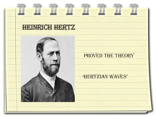 Heinrich Hertz Proved the theory "Hertzian waves"