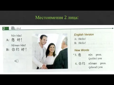 Местоимения 2 лица: