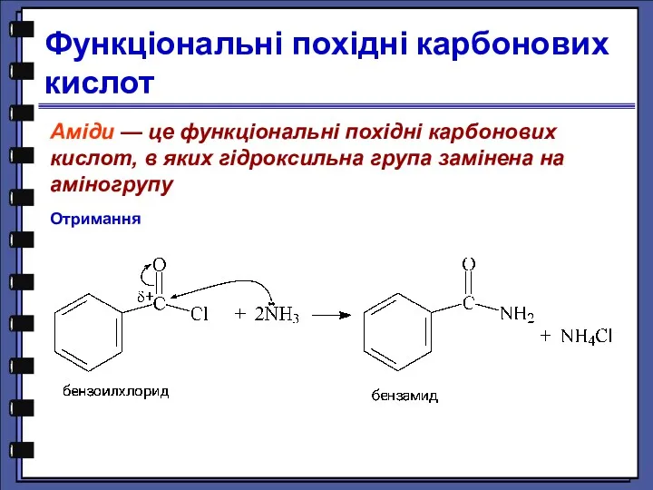 Аміди — це функціональні похідні карбонових кислот, в яких гідроксильна