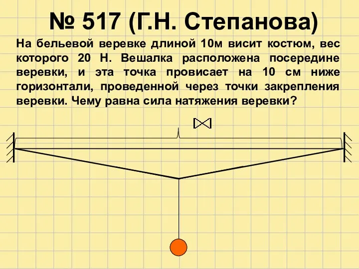 № 517 (Г.Н. Степанова) На бельевой веревке длиной 10м висит