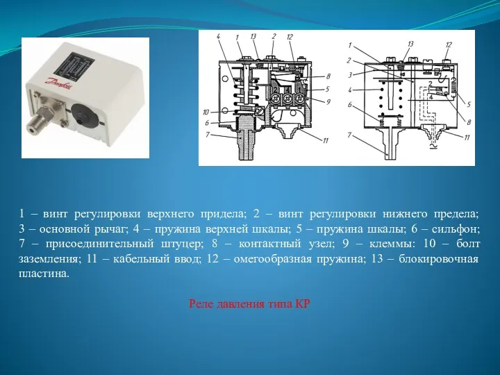 1 – винт регулировки верхнего придела; 2 – винт регулировки