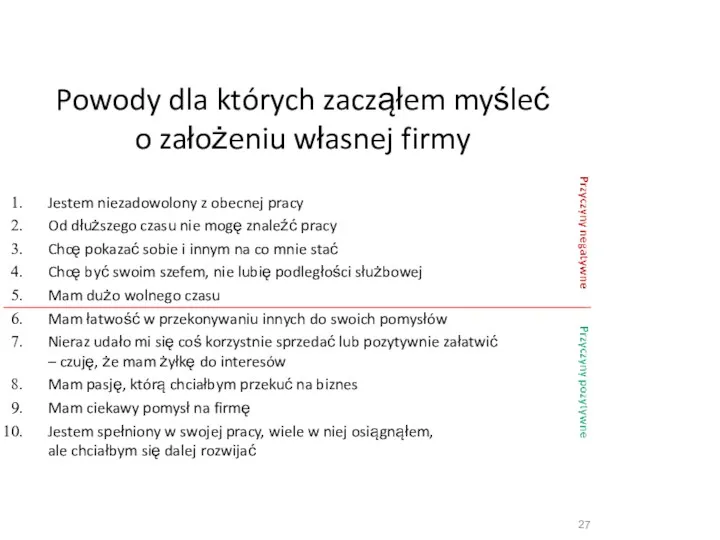 Powody dla których zacząłem myśleć o założeniu własnej firmy Jestem