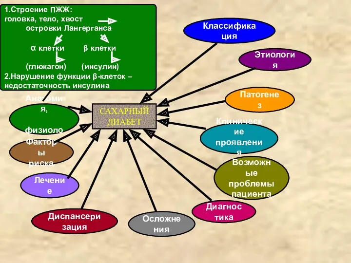 САХАРНЫЙ ДИАБЕТ Диспансеризация Анатомия, физиология Лечение Осложнения Классификация Этиология Факторы