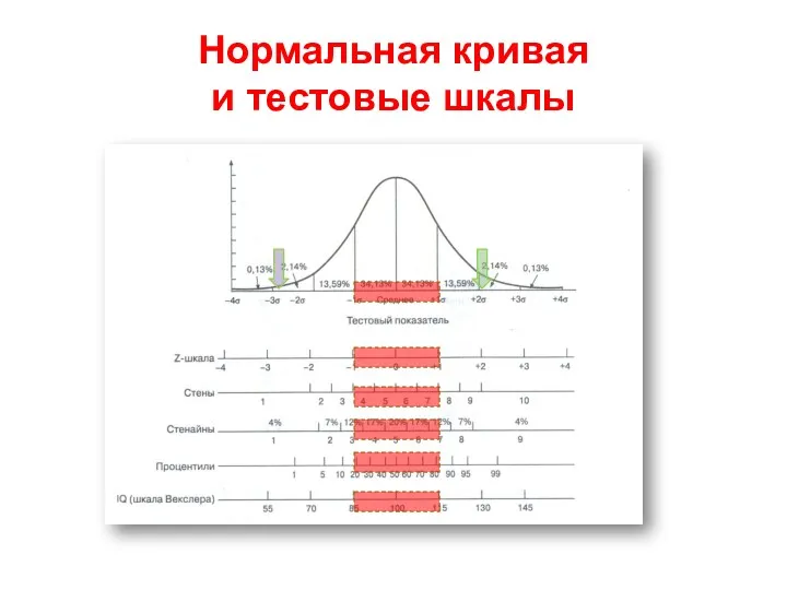 Нормальная кривая и тестовые шкалы