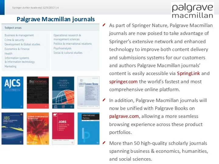 As part of Springer Nature, Palgrave Macmillan journals are now
