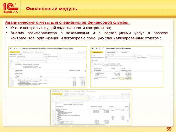 Аналитические отчеты для специалистов финансовой службы: Учет и контроль текущей