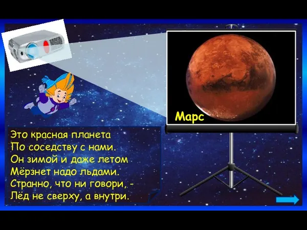 Марс Это красная планета По соседству с нами. Он зимой и даже летом