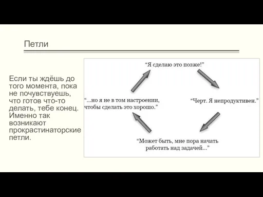 Петли Если ты ждёшь до того момента, пока не почувствуешь,