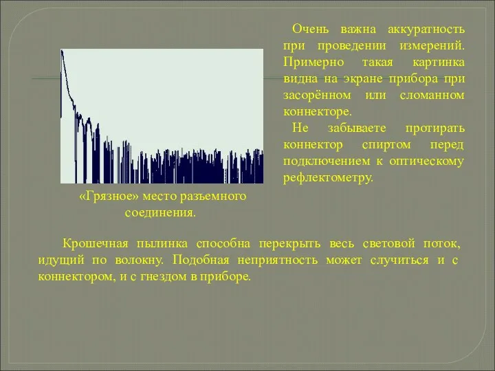 Очень важна аккуратность при проведении измерений. Примерно такая картинка видна