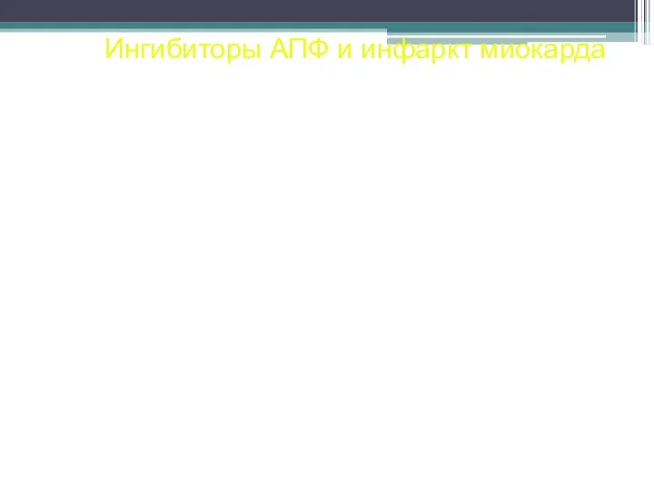 Ингибиторы АПФ и инфаркт миокарда Ингибиторы АПФ показаны всем больным