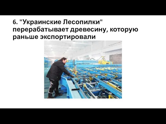 6. "Украинские Лесопилки" перерабатывает древесину, которую раньше экспортировали