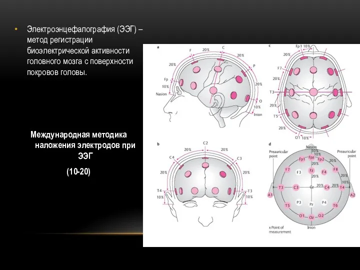 Электроэнцефалография (ЭЭГ) – метод регистрации биоэлектрической активности головного мозга с