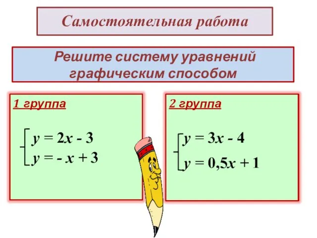 Решите систему уравнений графическим способом у = 2х - 3