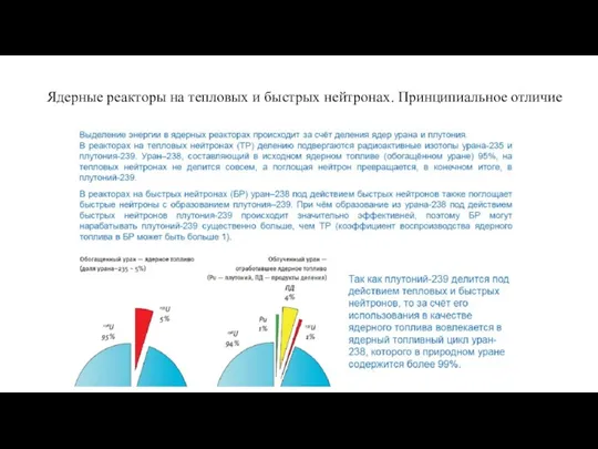 Ядерные реакторы на тепловых и быстрых нейтронах. Принципиальное отличие