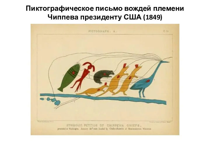 Пиктографическое письмо вождей племени Чиппева президенту США (1849)