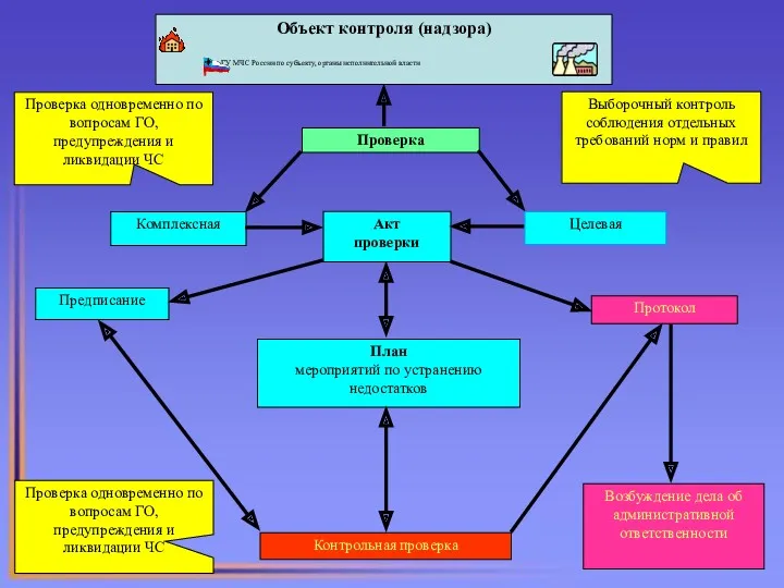 Объект контроля (надзора) ГУ МЧС России по субъекту, органы исполнительной
